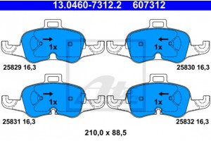 Ate Σετ τακάκια, Δισκόφρενα - 13.0460-7312.2