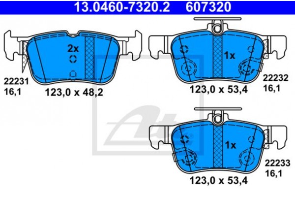 Ate Σετ τακάκια, Δισκόφρενα - 13.0460-7320.2