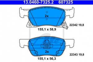 Ate Σετ τακάκια, Δισκόφρενα - 13.0460-7325.2