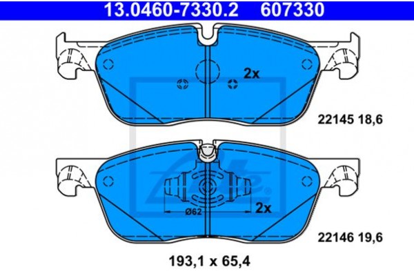 Ate Σετ τακάκια, Δισκόφρενα - 13.0460-7330.2