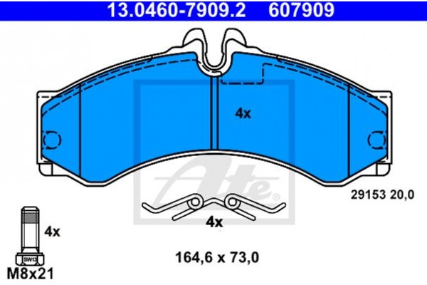 Ate Σετ τακάκια, Δισκόφρενα - 13.0460-7909.2