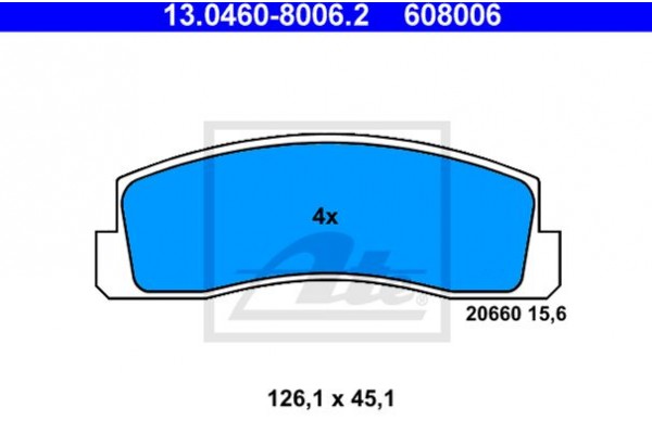 Ate Σετ τακάκια, Δισκόφρενα - 13.0460-8006.2