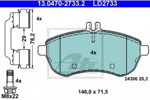 Ate Σετ τακάκια, Δισκόφρενα - 13.0470-2733.2