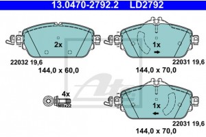Ate Σετ τακάκια, Δισκόφρενα - 13.0470-2792.2