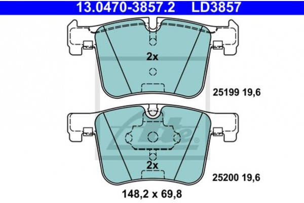 Ate Σετ τακάκια, Δισκόφρενα - 13.0470-3857.2