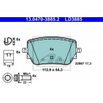 Ate Σετ τακάκια, Δισκόφρενα - 13.0470-3885.2
