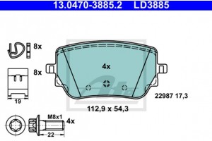 Ate Σετ τακάκια, Δισκόφρενα - 13.0470-3885.2