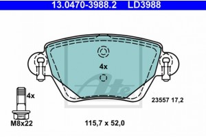 Ate Σετ τακάκια, Δισκόφρενα - 13.0470-3988.2