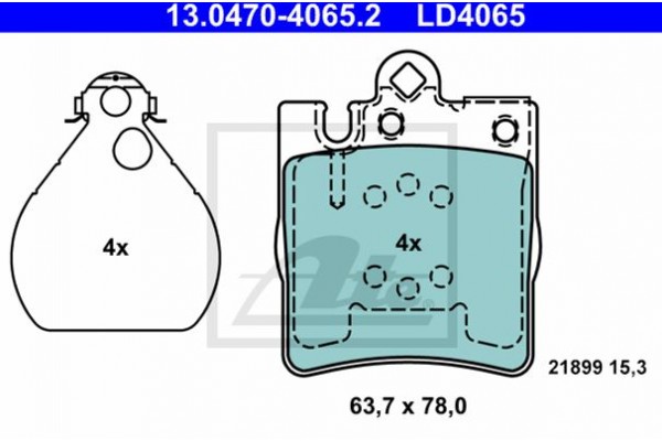 Ate Σετ τακάκια, Δισκόφρενα - 13.0470-4065.2