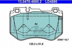 Ate Σετ τακάκια, Δισκόφρενα - 13.0470-4880.2