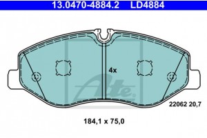 Ate Σετ τακάκια, Δισκόφρενα - 13.0470-4884.2