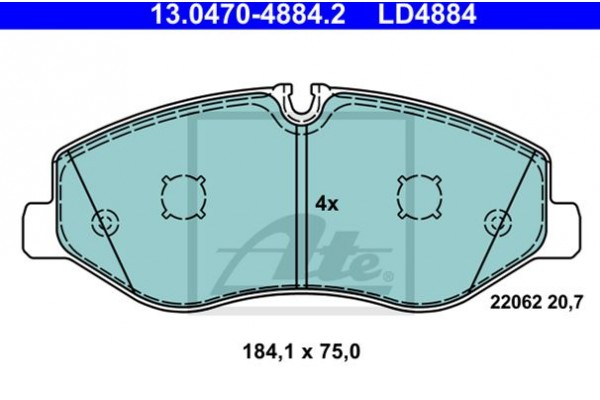 Ate Σετ τακάκια, Δισκόφρενα - 13.0470-4884.2