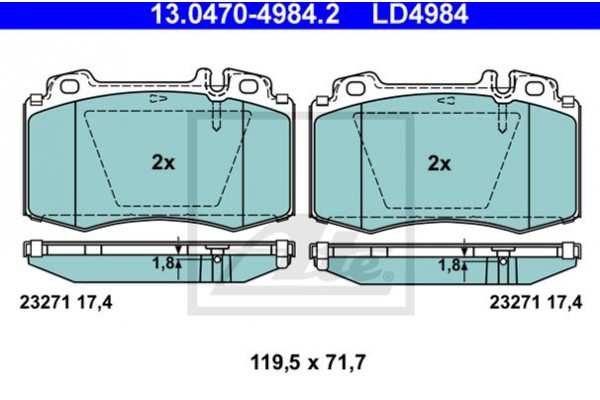 Ate Σετ τακάκια, Δισκόφρενα - 13.0470-4984.2