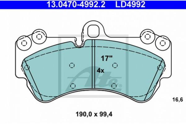 Ate Σετ τακάκια, Δισκόφρενα - 13.0470-4992.2