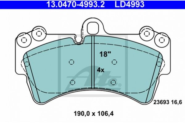 Ate Σετ τακάκια, Δισκόφρενα - 13.0470-4993.2