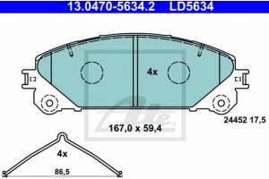 Ate Σετ τακάκια, Δισκόφρενα - 13.0470-5634.2