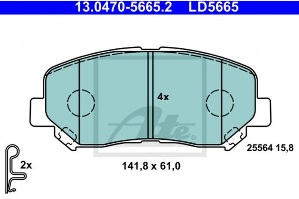 Ate Σετ τακάκια, Δισκόφρενα - 13.0470-5665.2