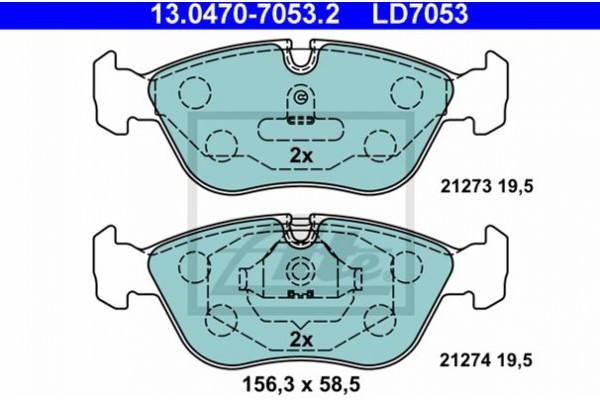 Ate Σετ τακάκια, Δισκόφρενα - 13.0470-7053.2