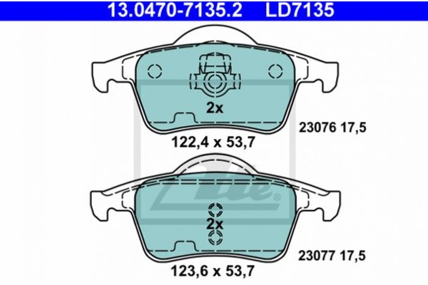 Ate Σετ τακάκια, Δισκόφρενα - 13.0470-7135.2