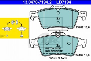 Ate Σετ τακάκια, Δισκόφρενα - 13.0470-7194.2