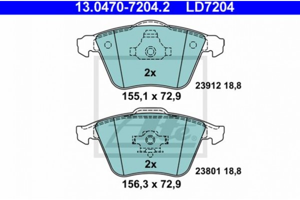 Ate Σετ τακάκια, Δισκόφρενα - 13.0470-7204.2