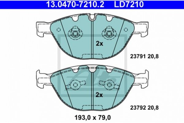 Ate Σετ τακάκια, Δισκόφρενα - 13.0470-7210.2