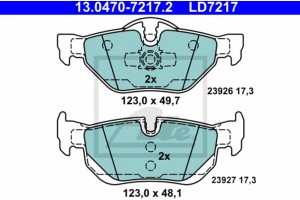 Ate Σετ τακάκια, Δισκόφρενα - 13.0470-7217.2