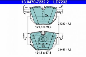 Ate Σετ τακάκια, Δισκόφρενα - 13.0470-7232.2