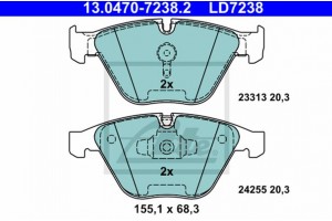 Ate Σετ τακάκια, Δισκόφρενα - 13.0470-7238.2