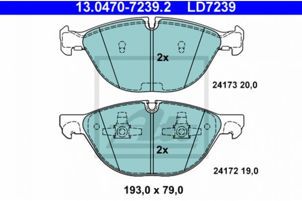 Ate Σετ τακάκια, Δισκόφρενα - 13.0470-7239.2