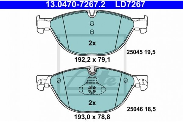 Ate Σετ τακάκια, Δισκόφρενα - 13.0470-7267.2