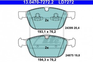 Ate Σετ τακάκια, Δισκόφρενα - 13.0470-7272.2