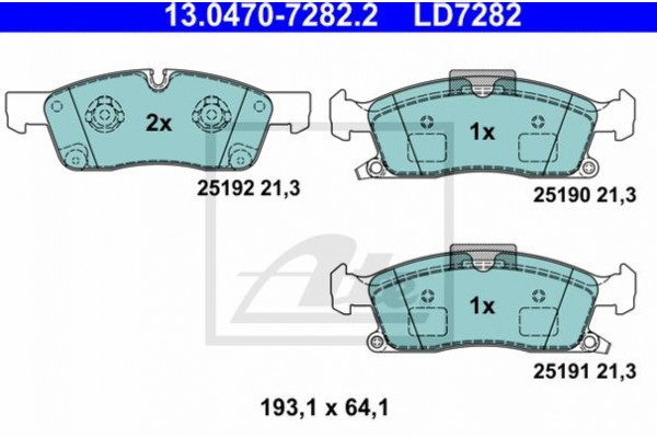 Ate Σετ τακάκια, Δισκόφρενα - 13.0470-7282.2