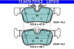 Ate Σετ τακάκια, Δισκόφρενα - 13.0470-7315.2