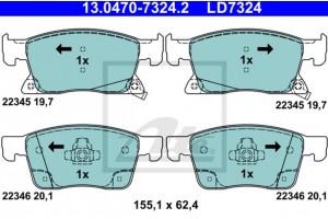 Ate Σετ τακάκια, Δισκόφρενα - 13.0470-7324.2