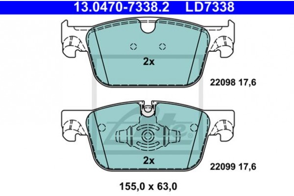 Ate Σετ τακάκια, Δισκόφρενα - 13.0470-7338.2