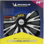 Michelin Σετ Τάσια Αυτοκινήτου Cop 4τμχ 14" Ασημί/Μαύρο (009031)