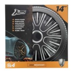 Xl Cover Σετ Τάσια Αυτοκινήτου 4τμχ 14" Ασημί/Μαύρο (550353)