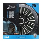 Xl Cover Σετ Τάσια Αυτοκινήτου 4τμχ 15" Ασημί/Μαύρο (550354)