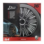 Xl Cover Σετ Τάσια Αυτοκινήτου 4τμχ 16" Ασημί/Μαύρο (550355)