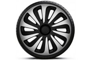 4Racing Τάσι Caliber Carbon 1τμχ. 15" Ασημί/Μαύρο (150427S)