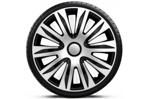 4Racing Σετ Τάσια Αυτοκινήτου Nardo 4τμχ 15" Ασημί/Μαύρο (150239)