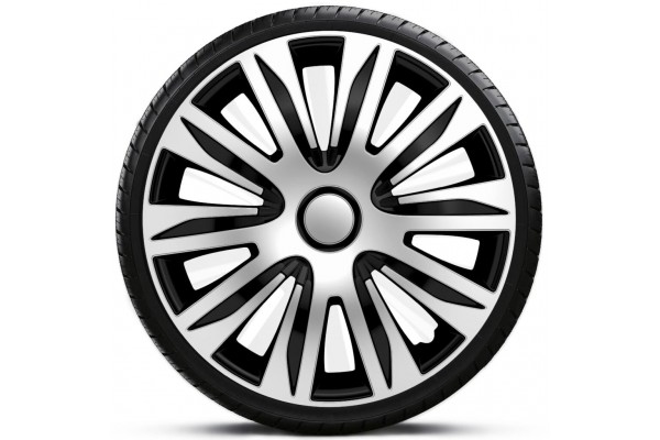 4Racing Σετ Τάσια Αυτοκινήτου Nardo 4τμχ 15" Ασημί/Μαύρο (150239)