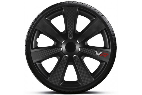 4Racing Σετ Τάσια Αυτοκινήτου Vr Carbon 4τμχ 15" Μαύρο (150179)