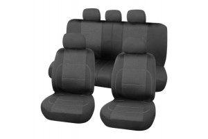 Carpoint Σετ Καλύμματα Αυτοκινήτου 9τμχ Πολυεστερικά Paris Μαύρα/Γκρί (0310354)