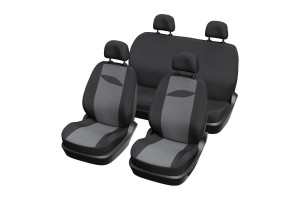 Xl Cover Σετ Καλύμματα Αυτοκινήτου 9τμχ ΠολυεστερικάΜαύρα/Γκρι (167003)