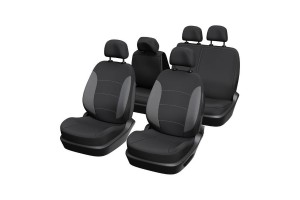 Xl Cover Σετ Καλύμματα Αυτοκινήτου 9τμχ Πολυεστερικά Μαύρα/Γκρι (167004)