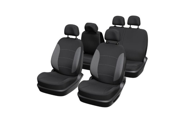 Xl Cover Σετ Καλύμματα Αυτοκινήτου 9τμχ Πολυεστερικά Μαύρα/Γκρι (167004)