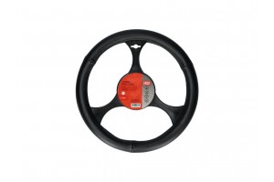 Carpoint Κάλυμμα Τιμονιού Δερμάτινο Για Τιμόνια Διαμέτρου 37-39cm Μαύρο (2510047)