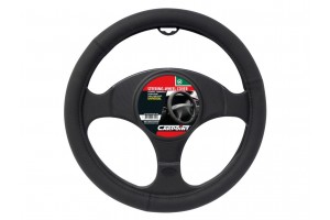 Carpoint Κάλυμμα Τιμονιού Pu Για Τιμόνια Διαμέτρου 37-39cm Μαύρο (2510048)